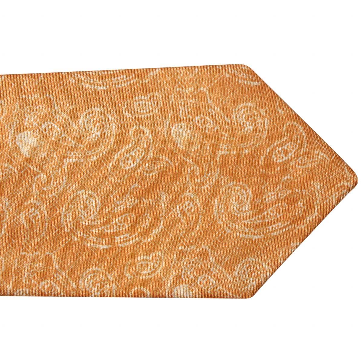 Kiton KITON Orange White Silk Tie Orange/White 001
