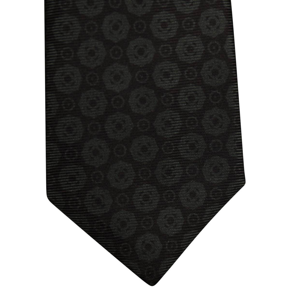 Kiton KITON Green Black Silk Tie Green/Black 001