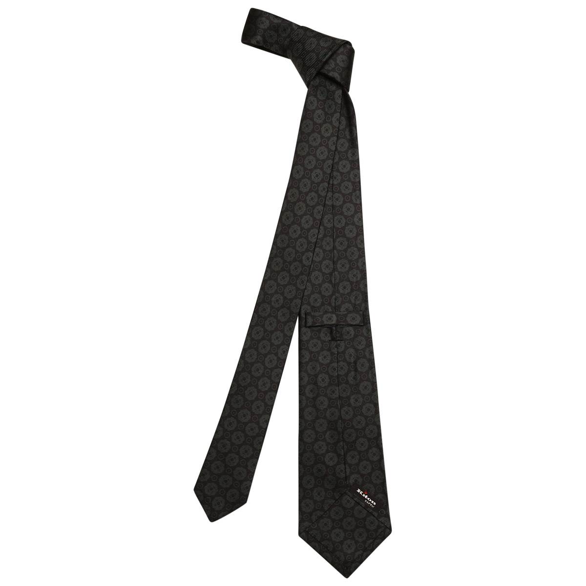 KITON Green Black Silk Tie