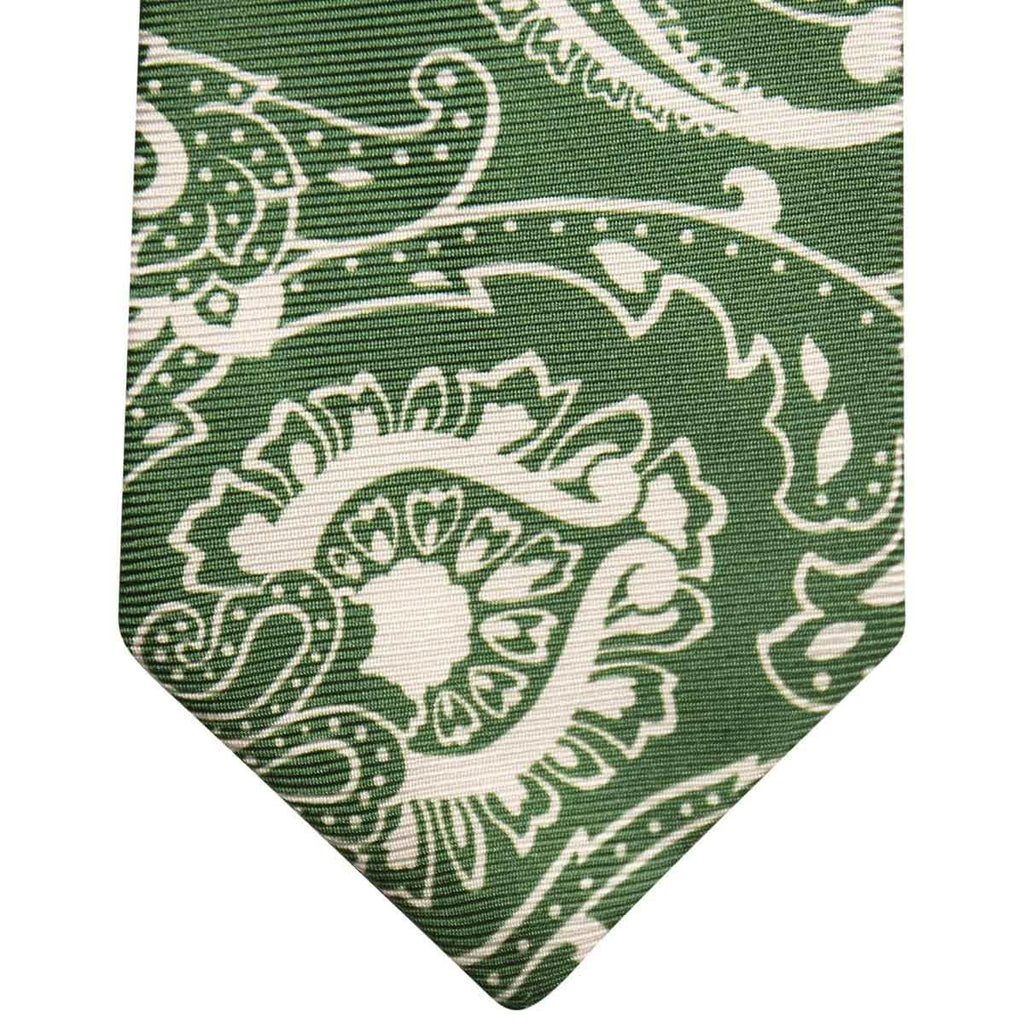 Kiton KITON Green White Silk Tie Green/White 001