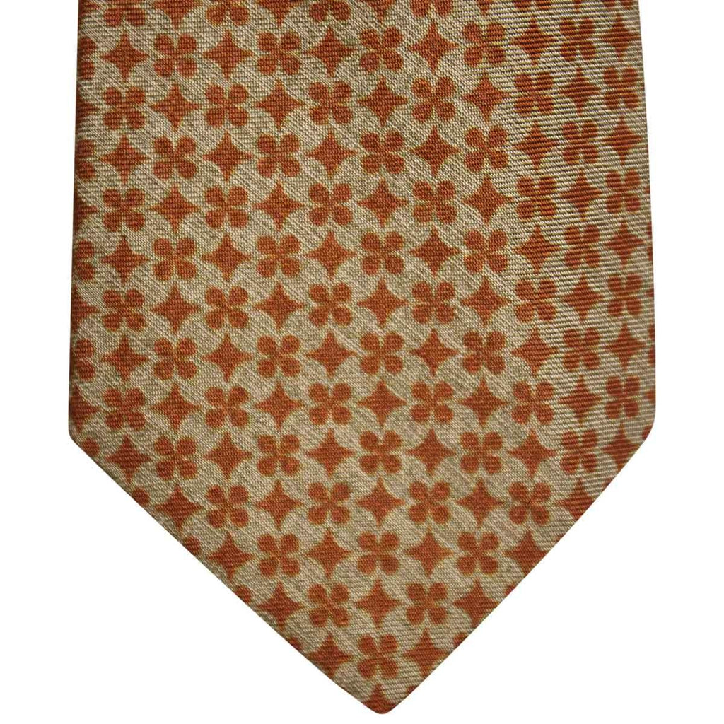 Kiton KITON Green Brown Silk Tie Green/Brown 001