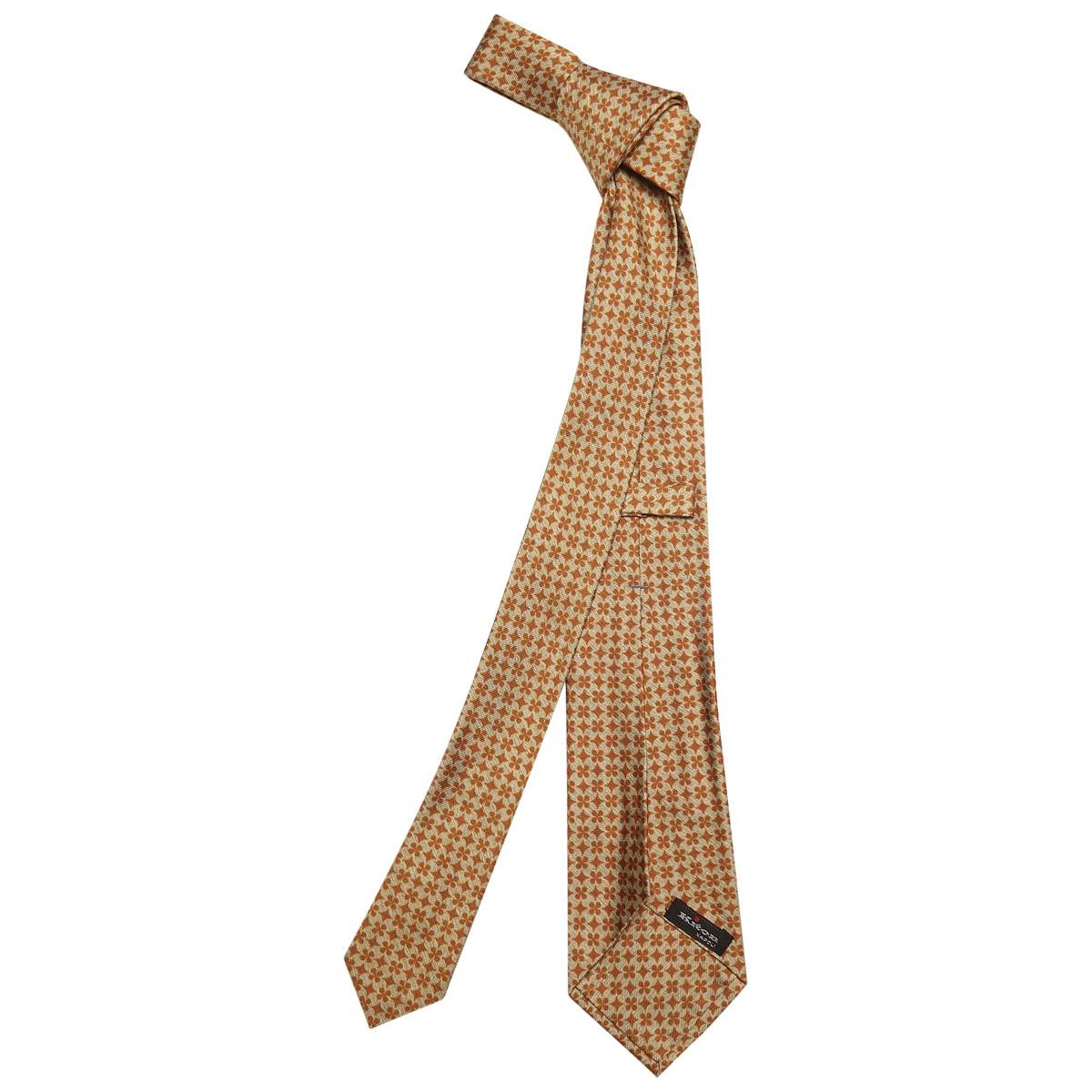 KITON Green Brown Silk Tie