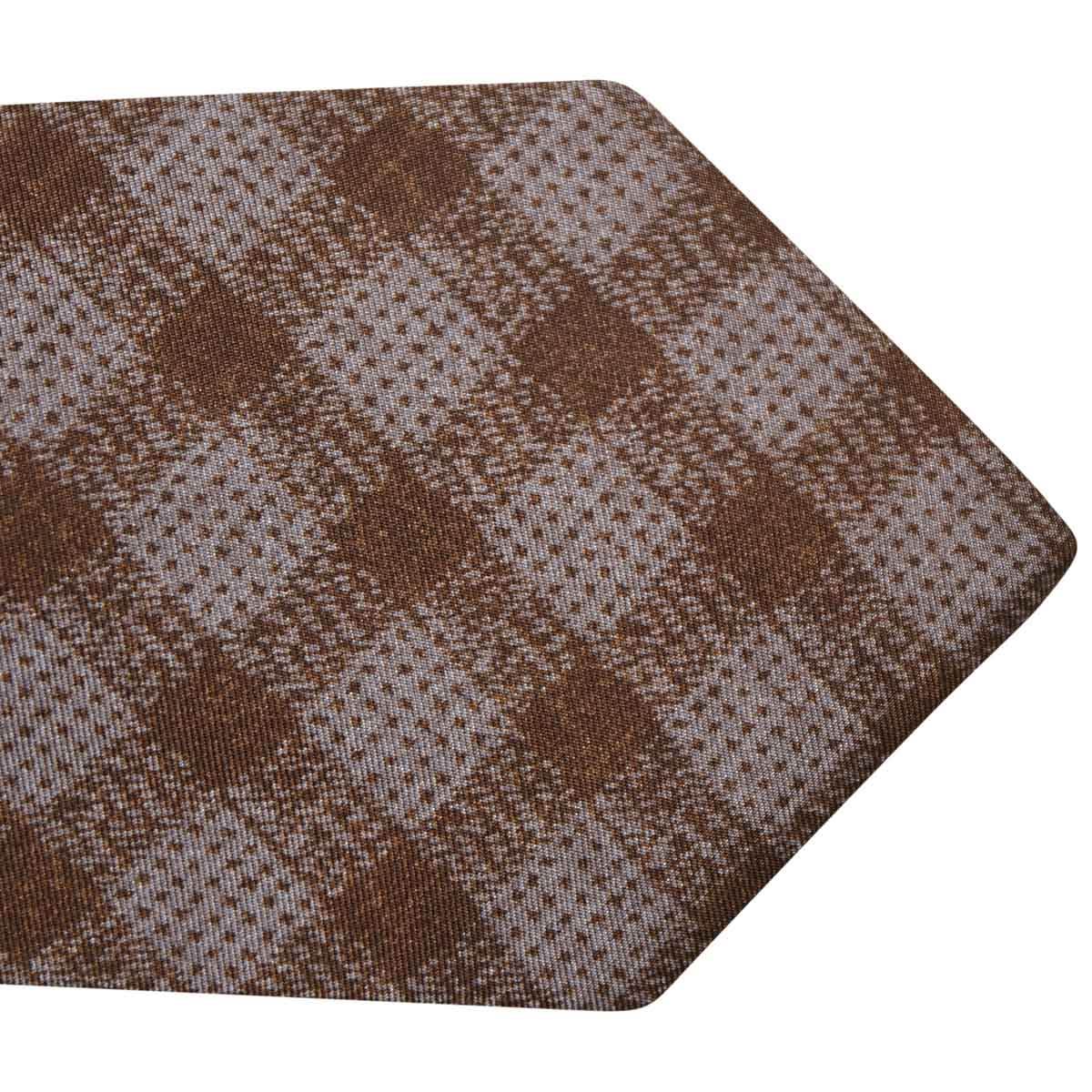 Kiton KITON Light Blue Brown Silk Tie Light Blue/Brown 001