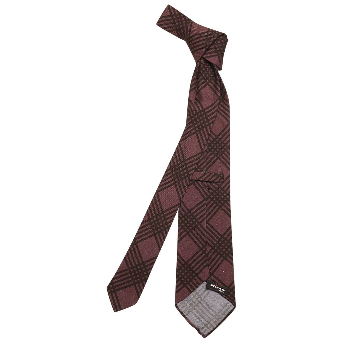KITON Violet Black Wool Silk Tie