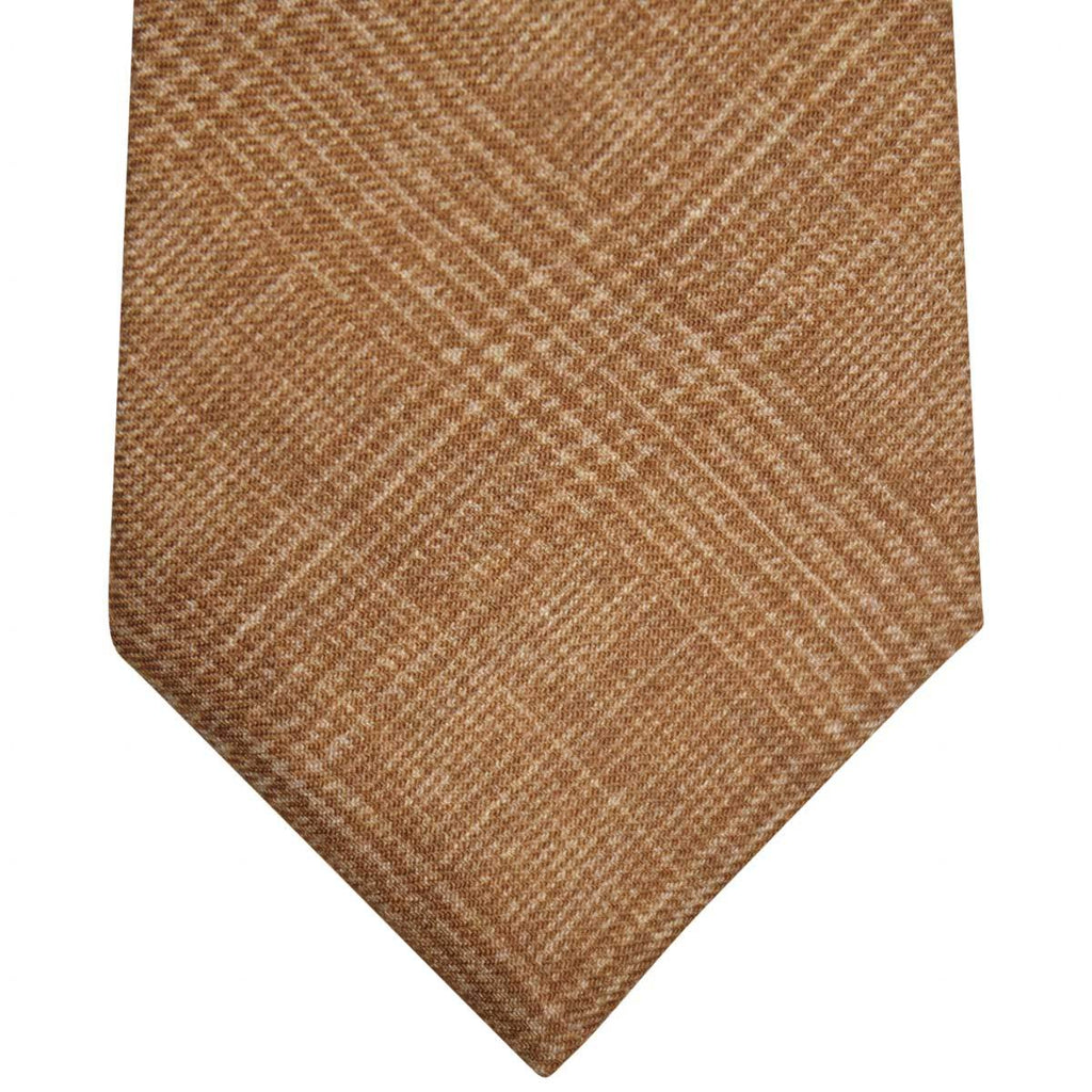 Kiton KITON Brown White Wool Tie Brown/White 001