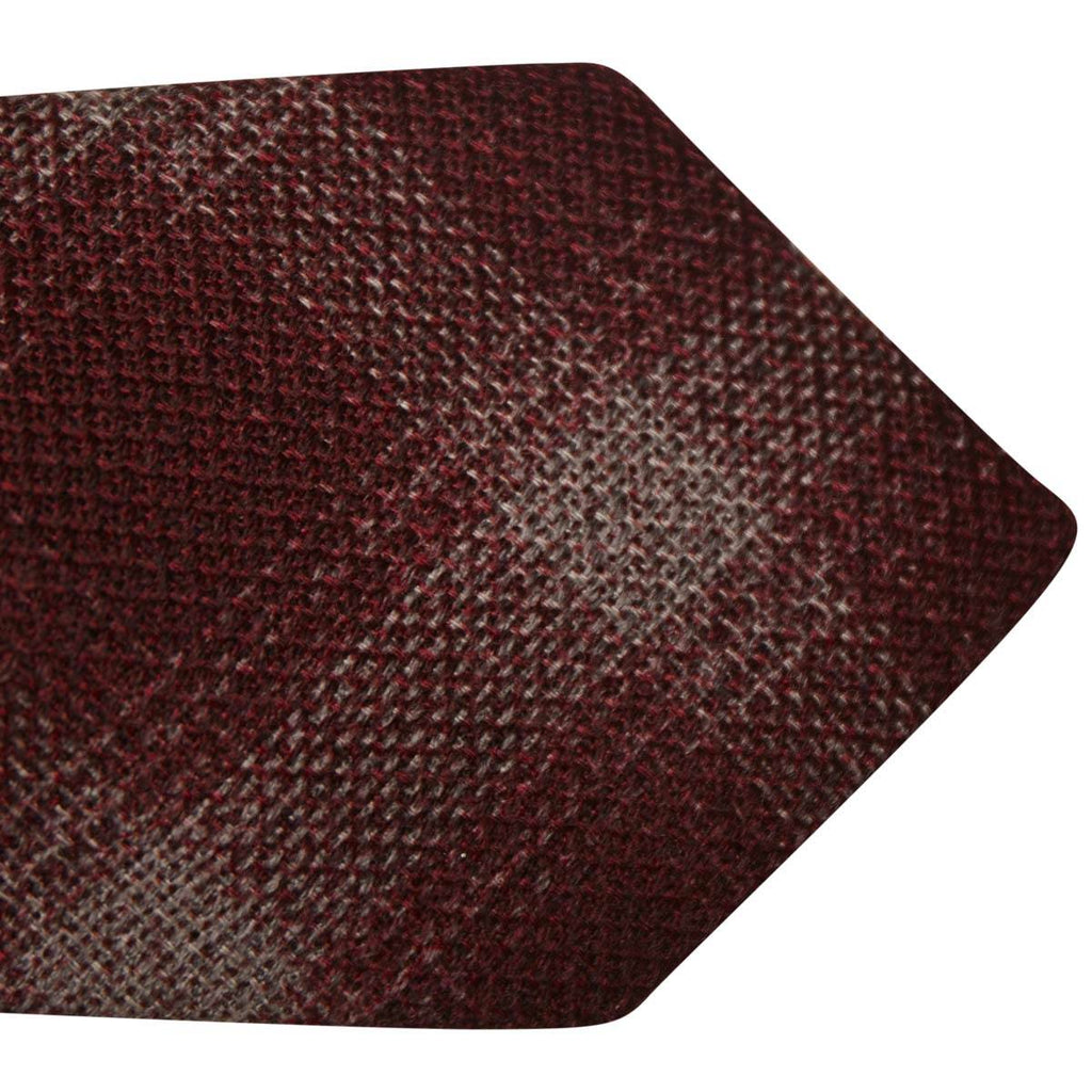 Kiton KITON Gray Burgundy Wool Tie Gray/Burgundy 001