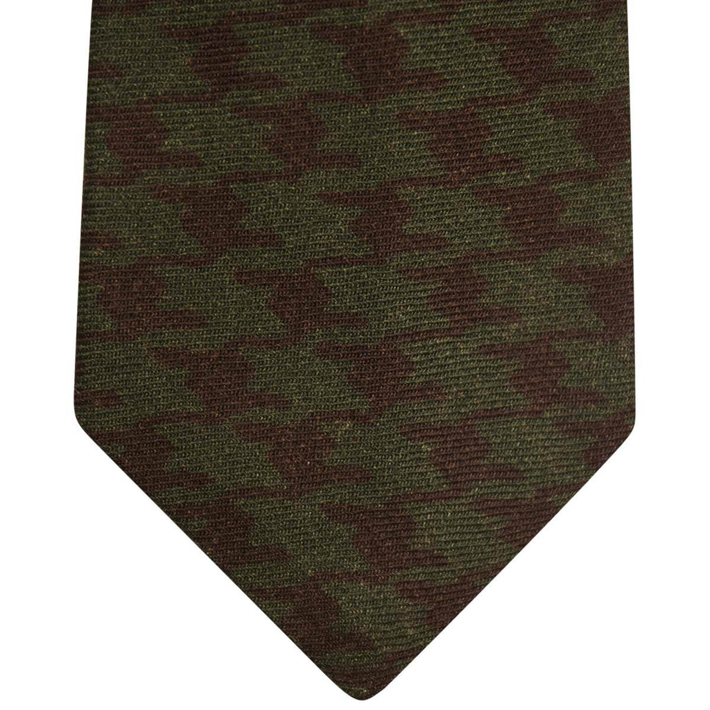 Kiton KITON Green Black Wool Tie Green/Black 001