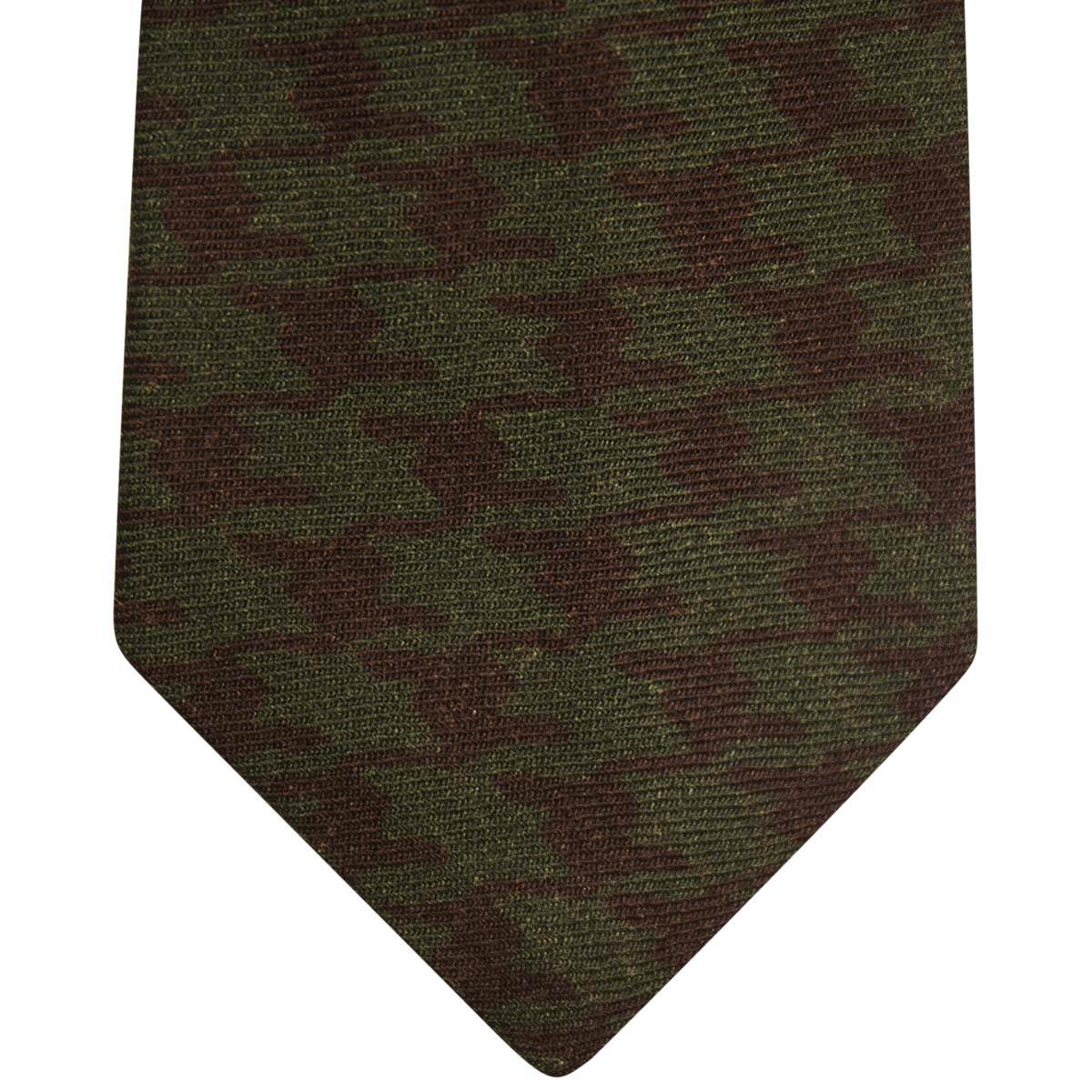 Kiton KITON Green Black Wool Tie Green/Black 001