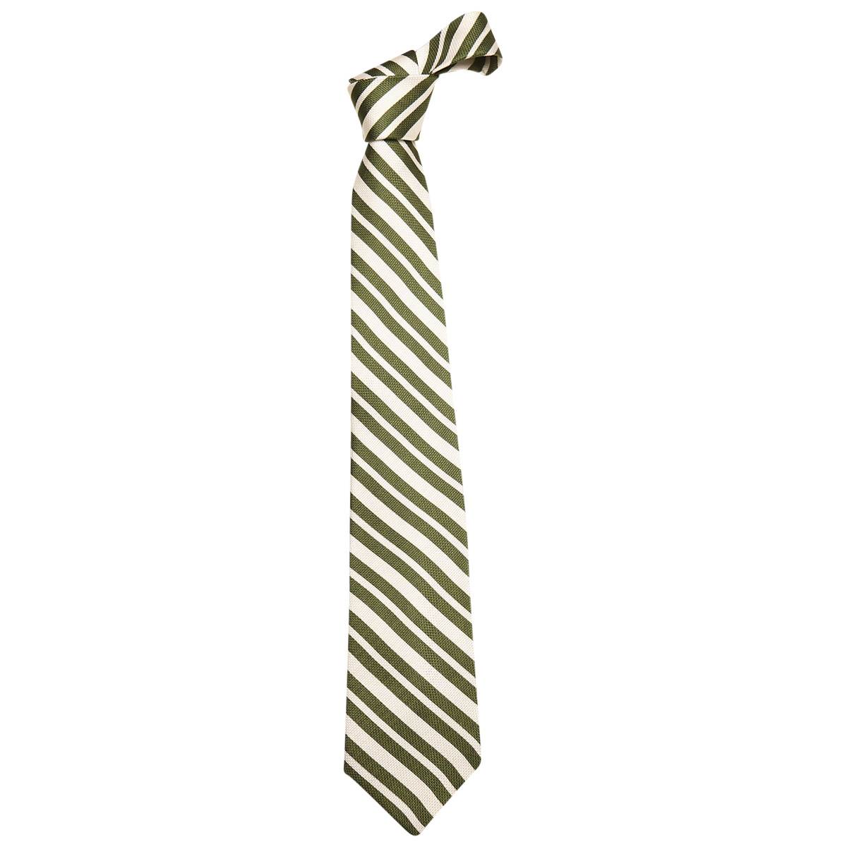 Kiton KITON Green White Silk Tie Multicolor 000