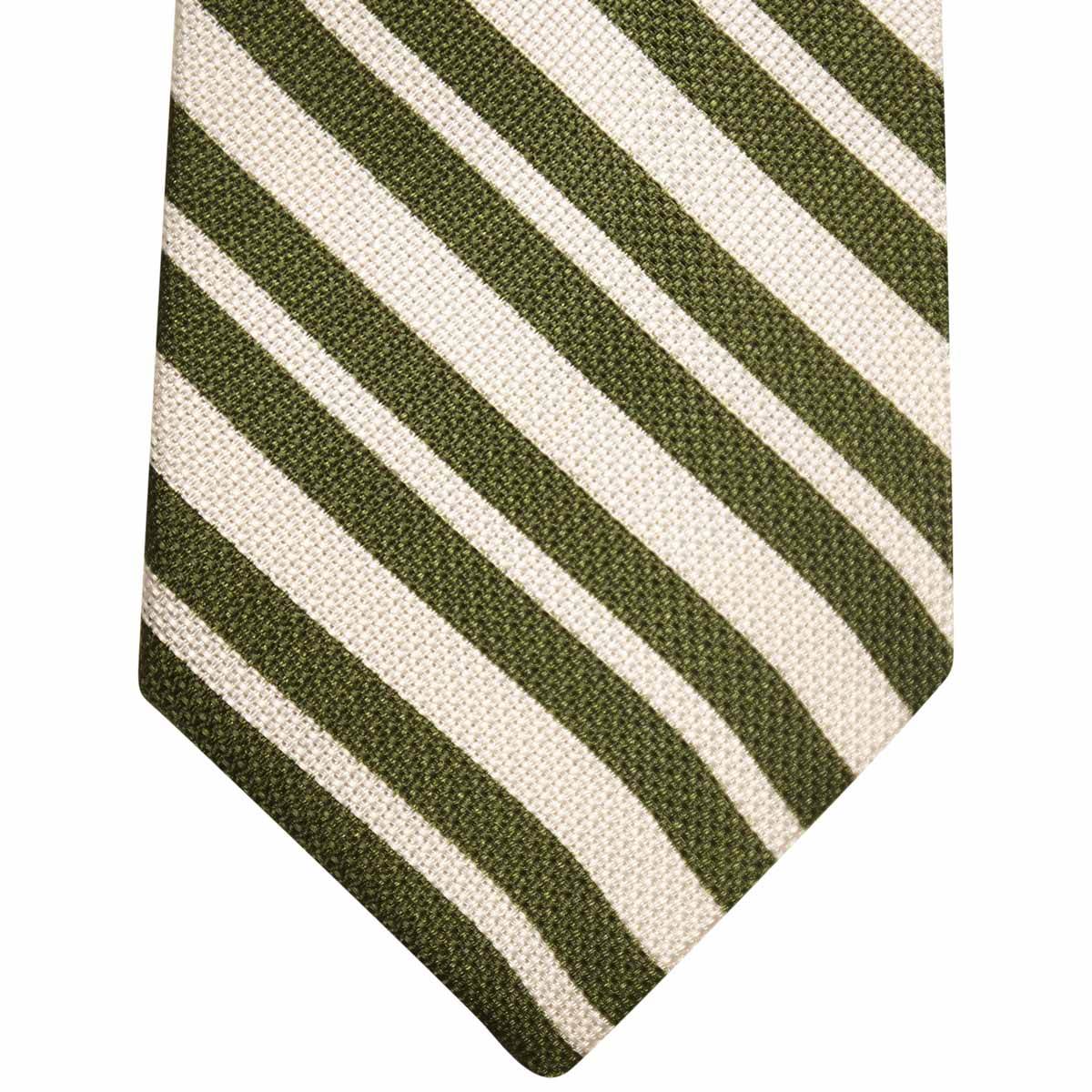 Kiton KITON Green White Silk Tie Multicolor 001