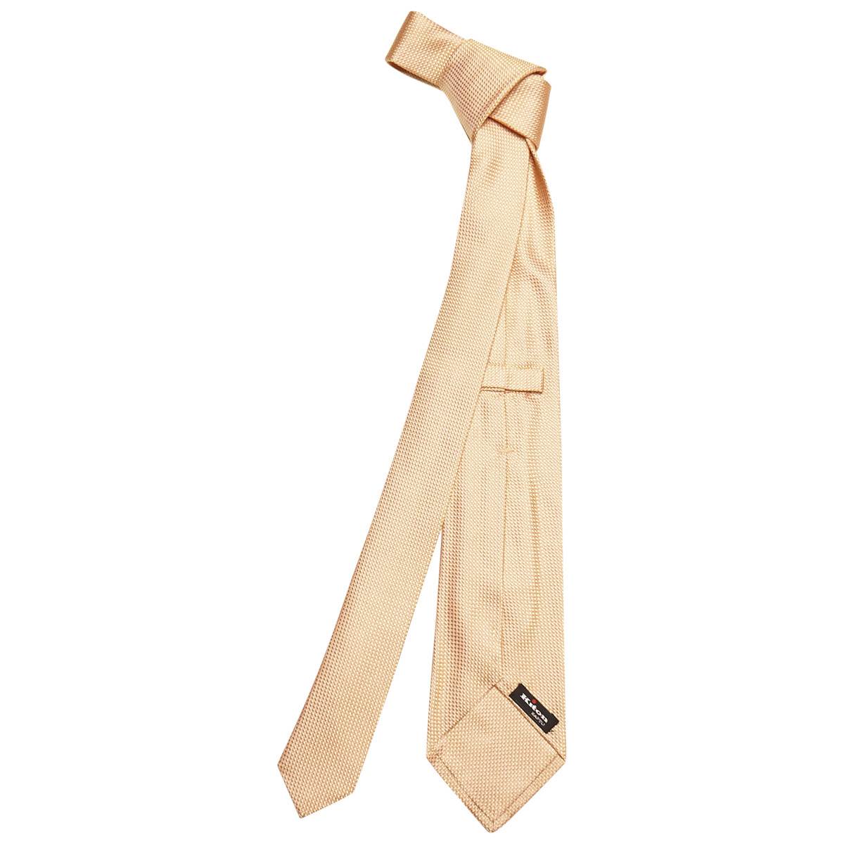 KITON Pink Yellow Silk Tie
