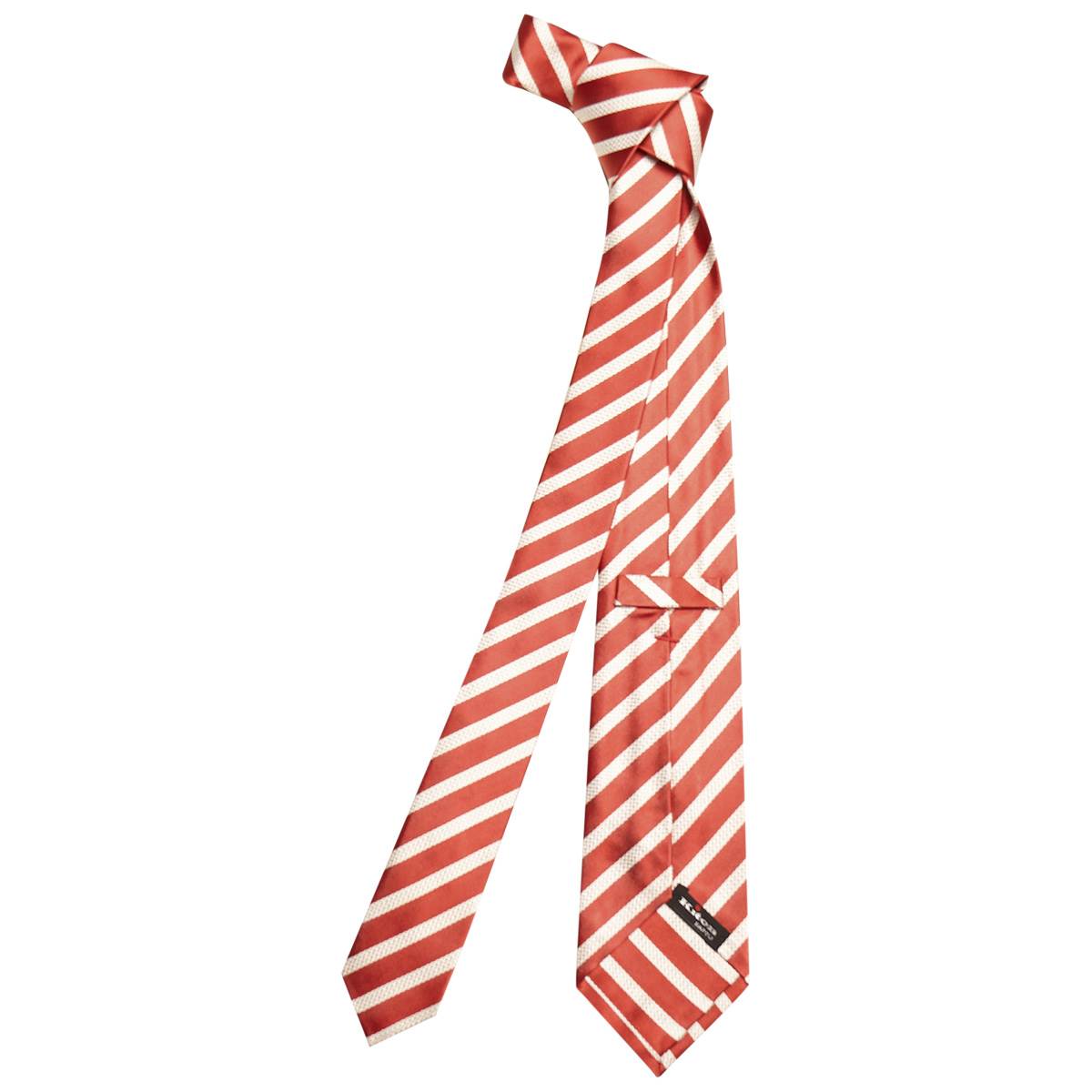 KITON Red White Silk Tie