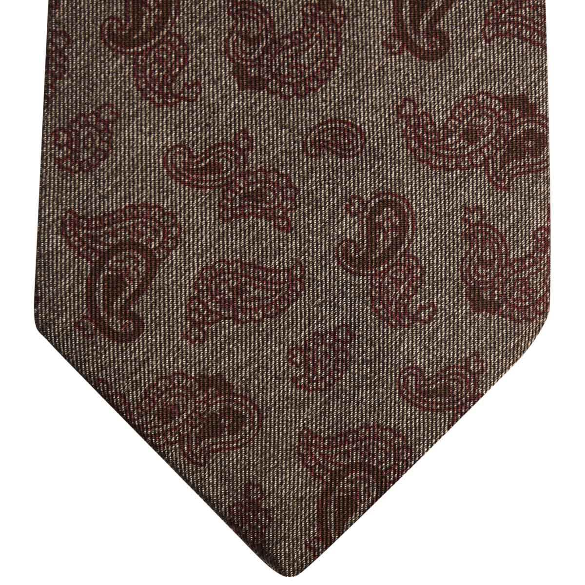 Kiton KITON Burgundy Gray Silk Tie Burgundy/Gray 001