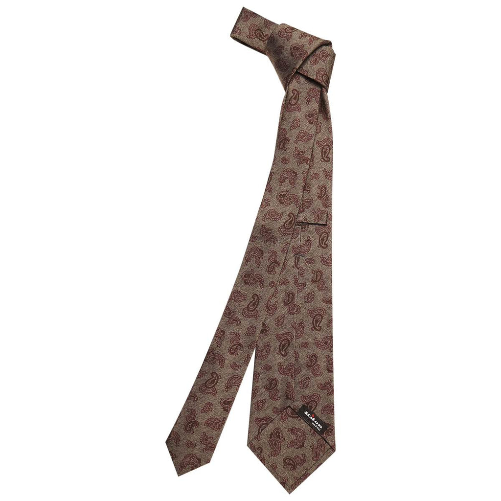 KITON Burgundy Gray Silk Tie
