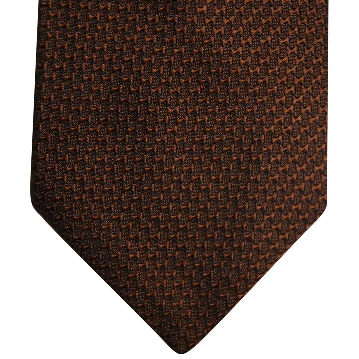 Kiton KITON Brown Black Silk Tie Brown/Black 001