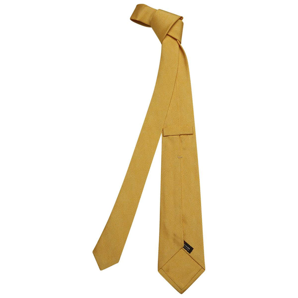 KITON Yellow White Silk Tie