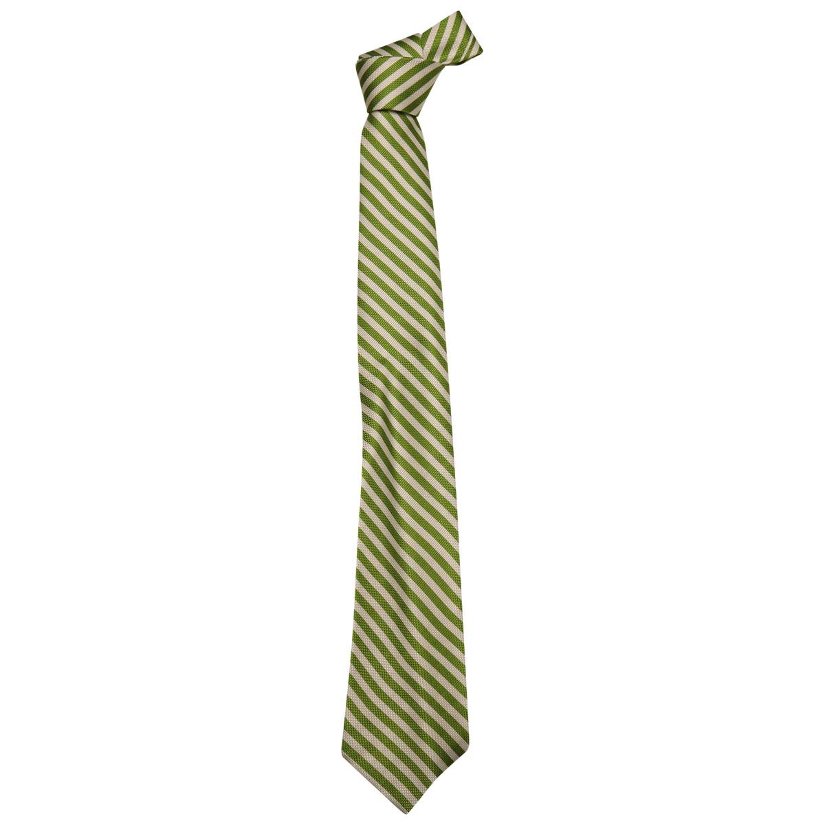 Kiton KITON Light Green White Silk Tie Light Green/White 000