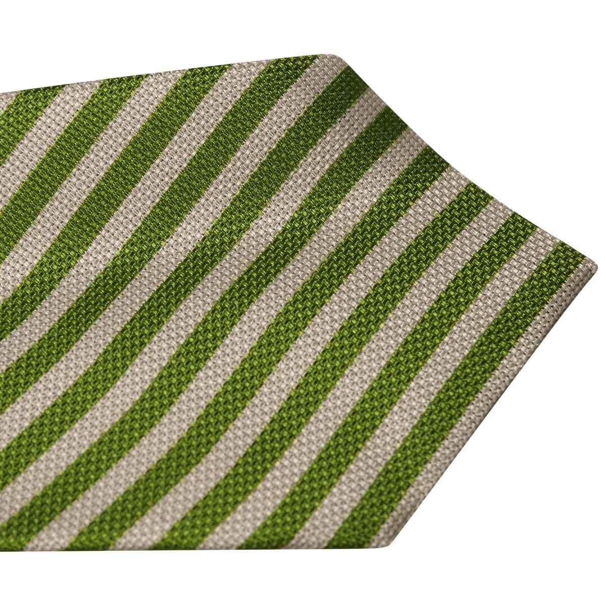 Kiton KITON Light Green White Silk Tie Light Green/White 001