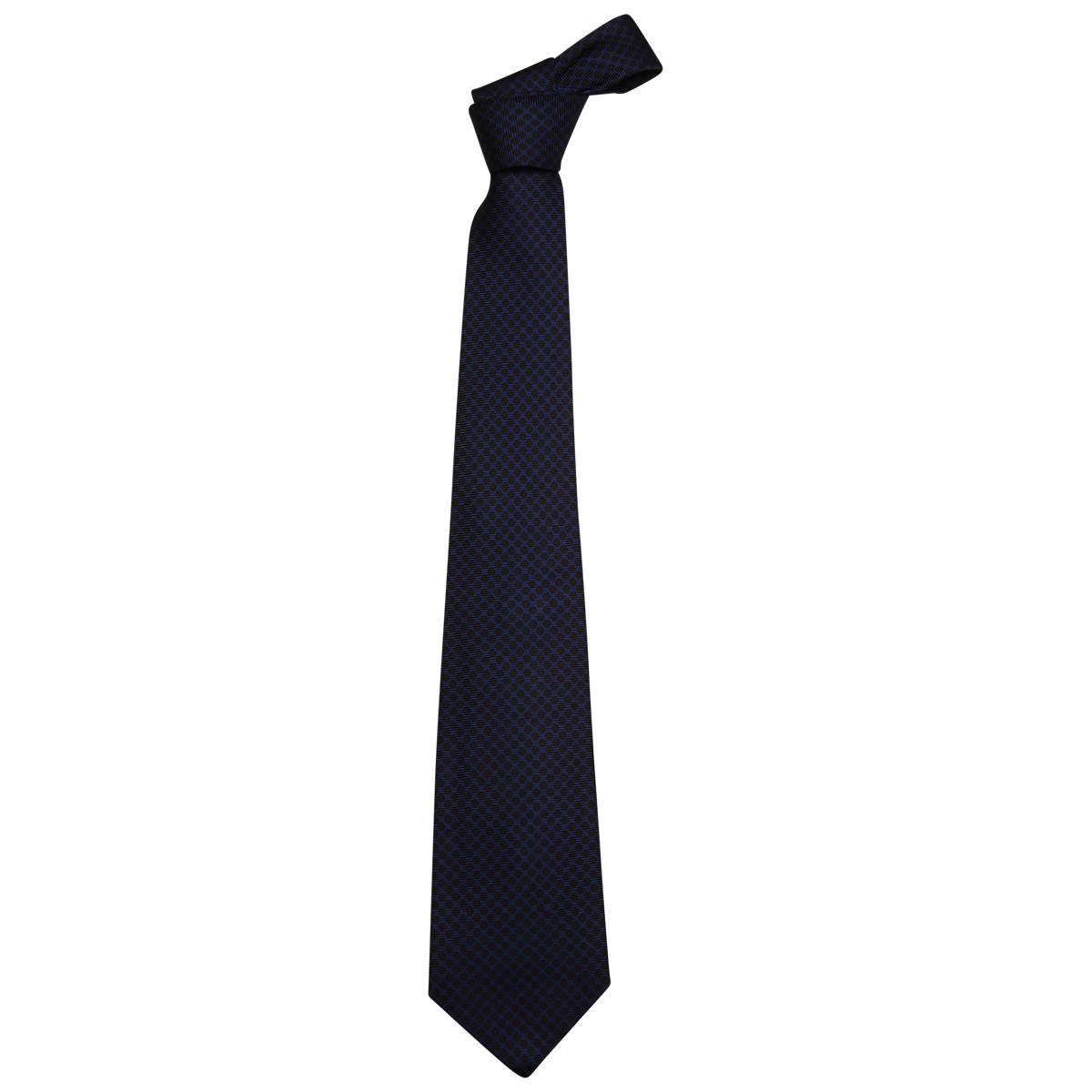 KITON Black Blue Silk Tie