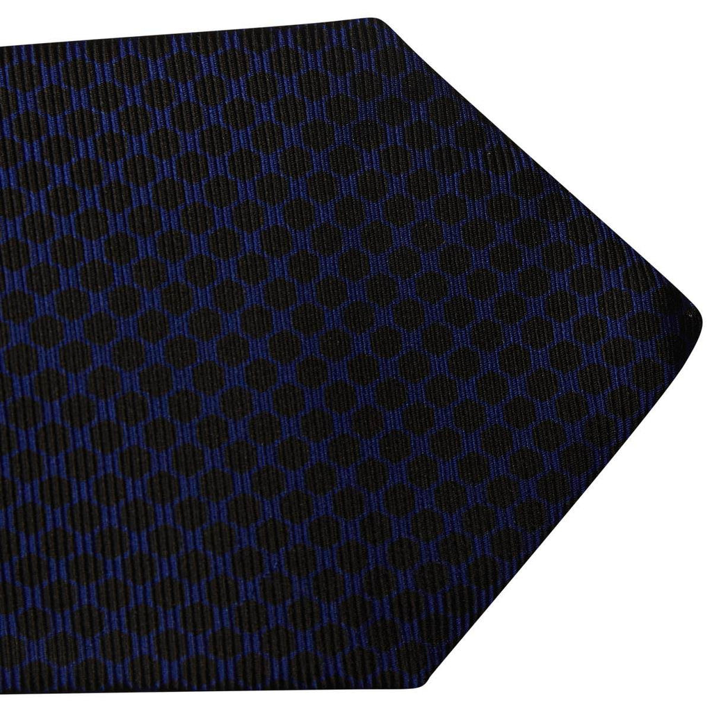 KITON Black Blue Silk Tie