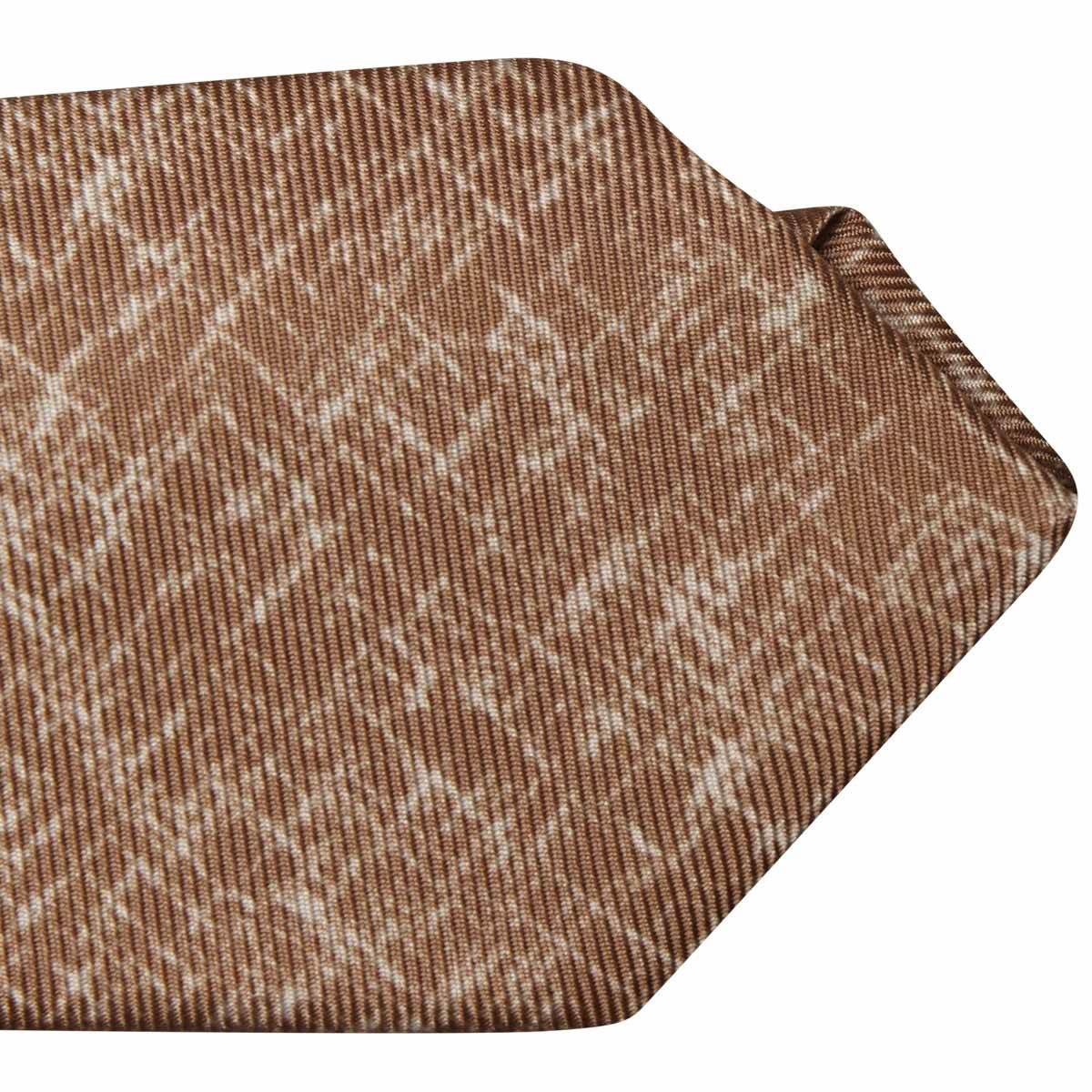 Kiton KITON Beige White Silk Tie Beige/White 001