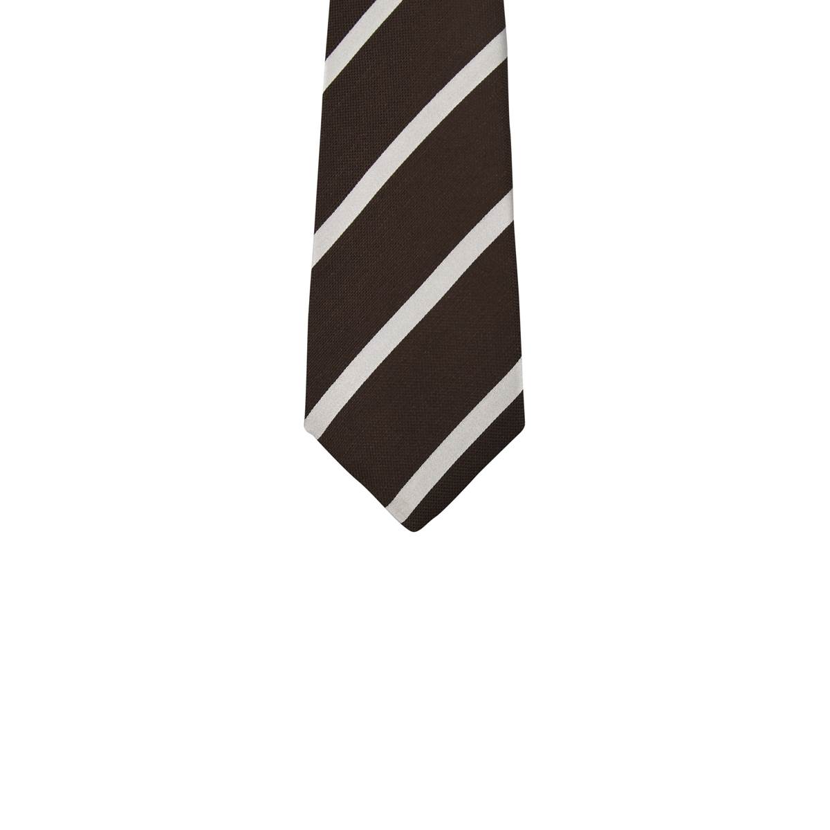 Kiton KITON Brown White Silk Linen Tie Multicolor 001