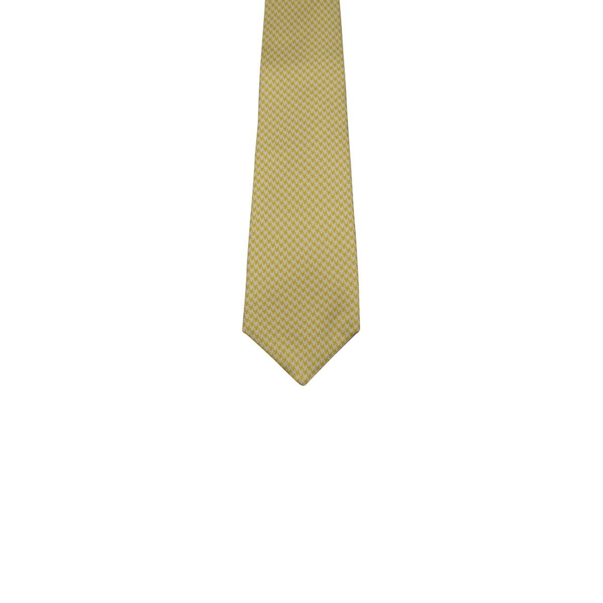 Kiton KITON Yellow White Silk Tie Yellow/White 001