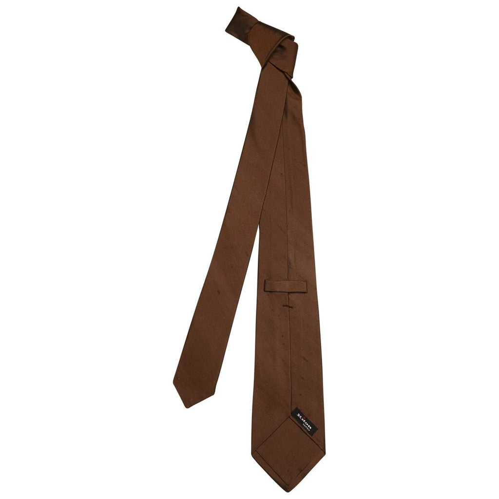 KITON Brown Silk Tie