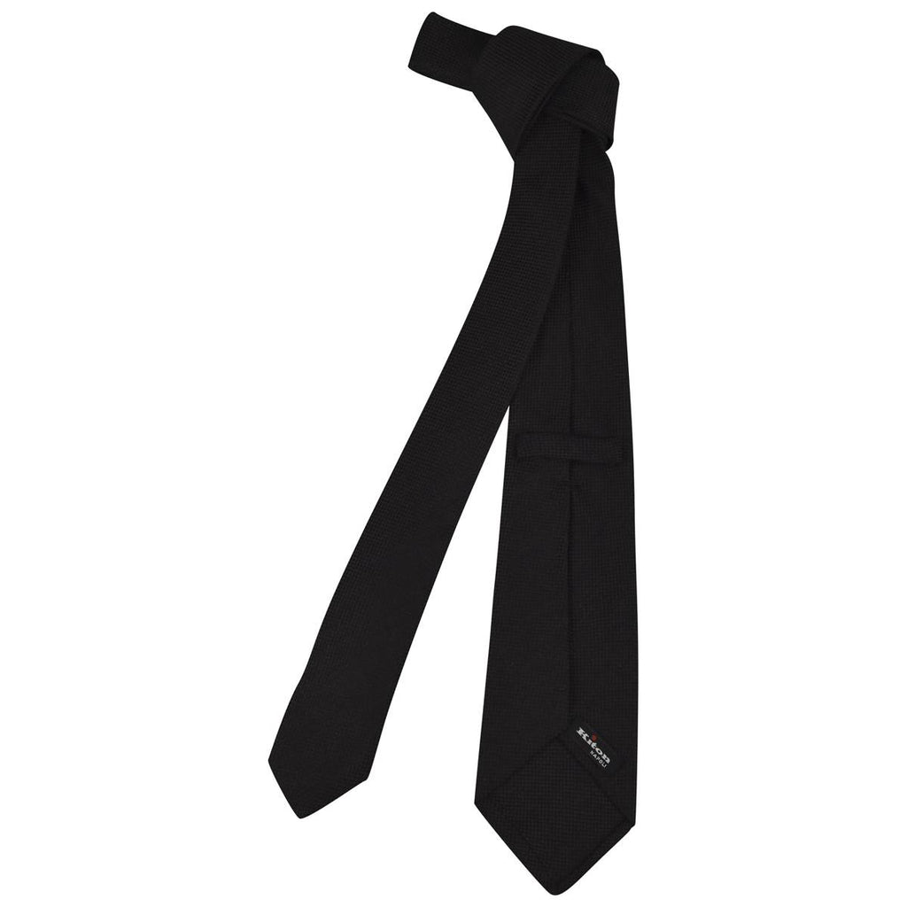 KITON Brown Virgin Wool Silk Tie