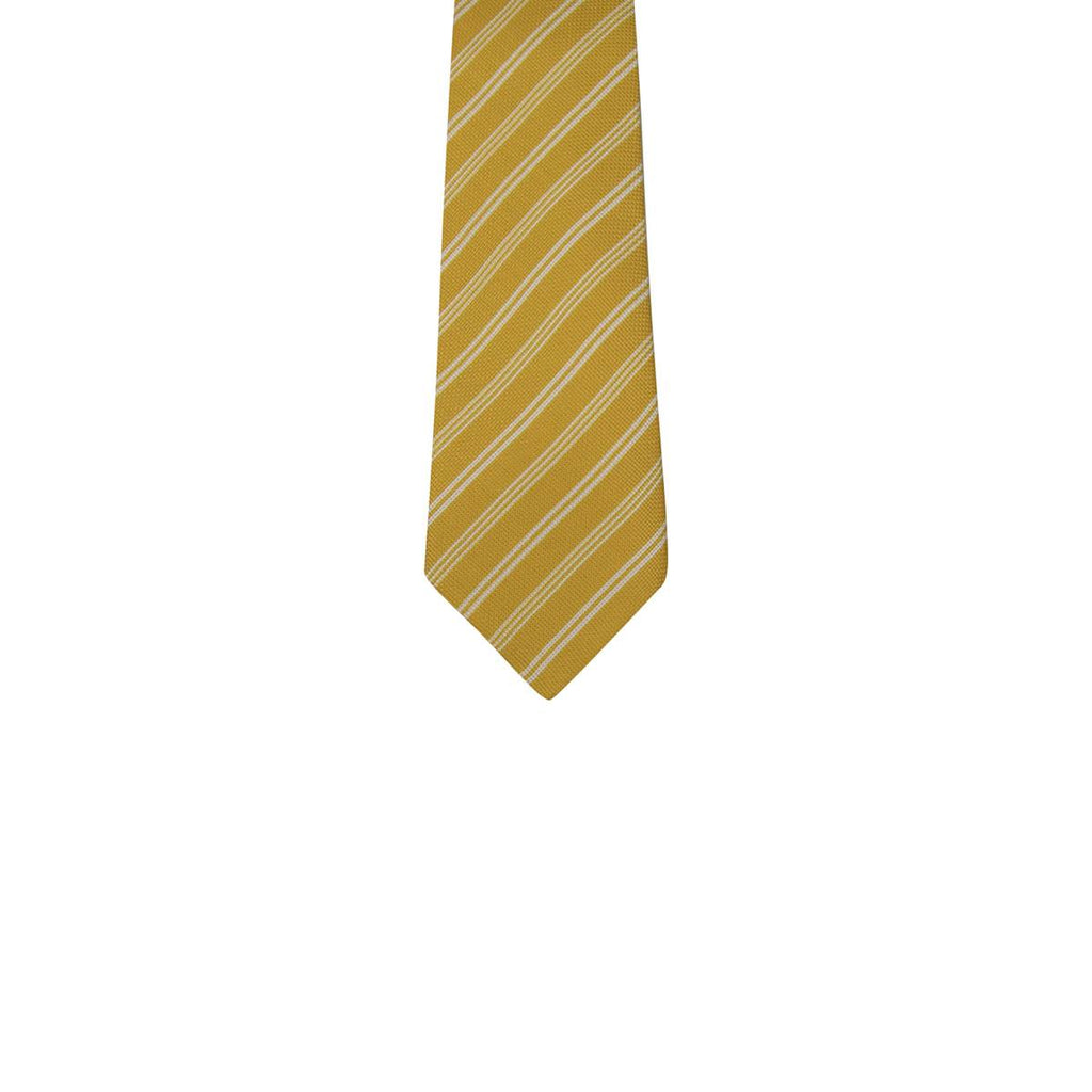 Kiton KITON Yellow White Silk Tie Yellow/White 001