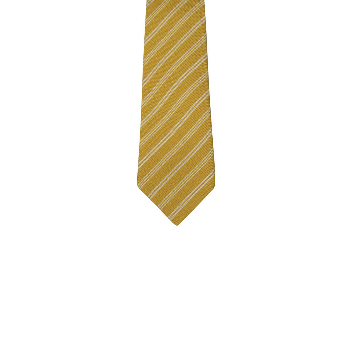 Kiton KITON Yellow White Silk Tie Yellow/White 001