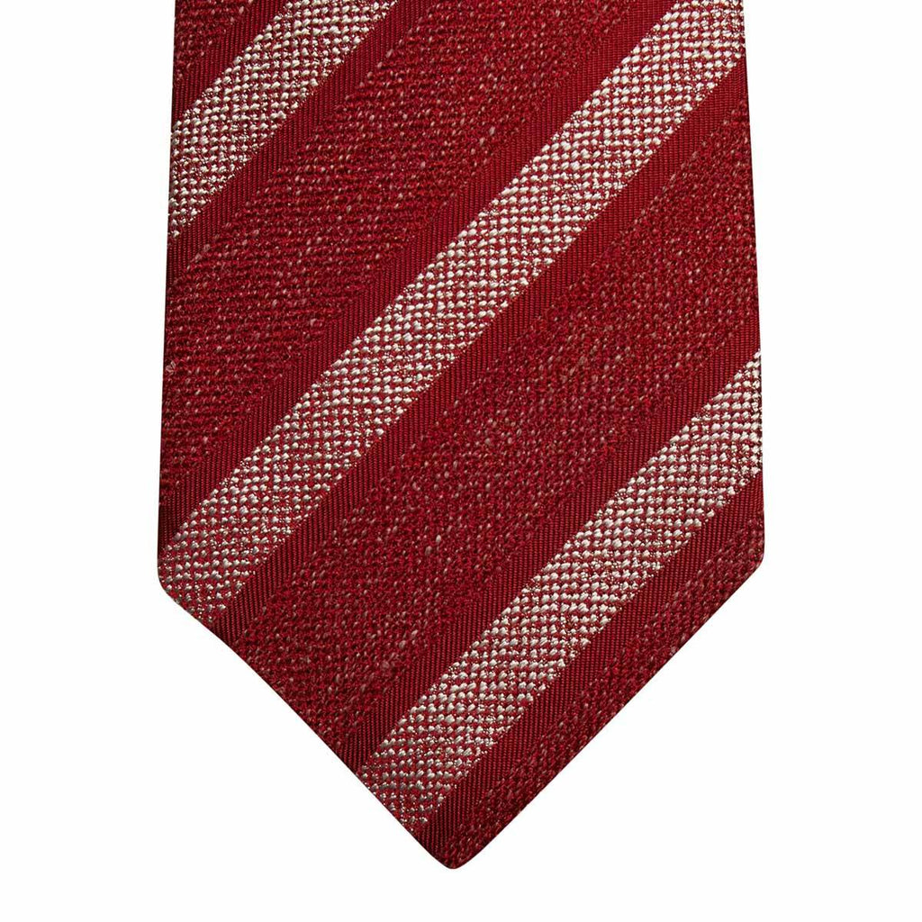 Kiton KITON Red White Silk Linen Wool Tie Red/White 001