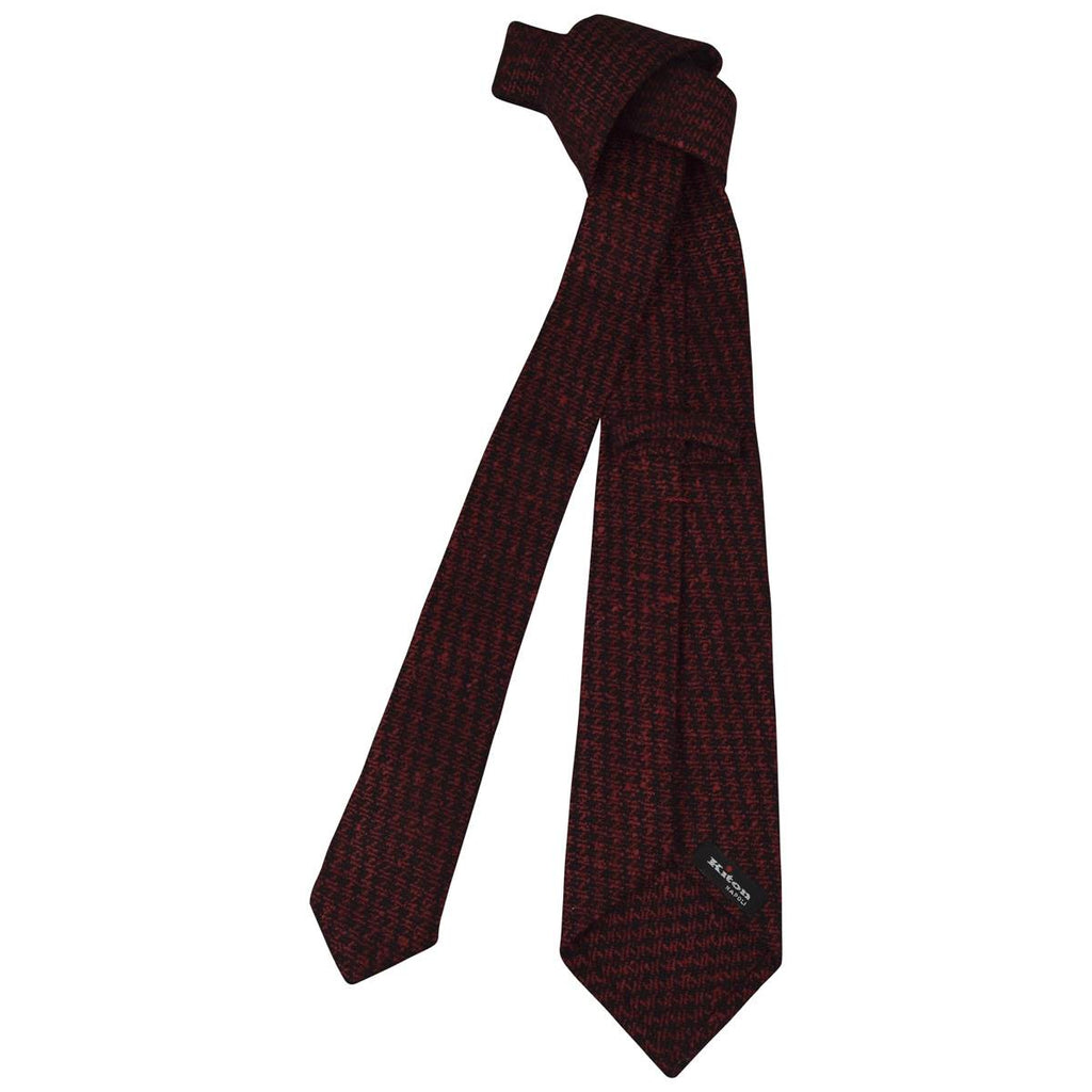 Kiton KITON Red Black Wool Silk Tie Red/Black 001