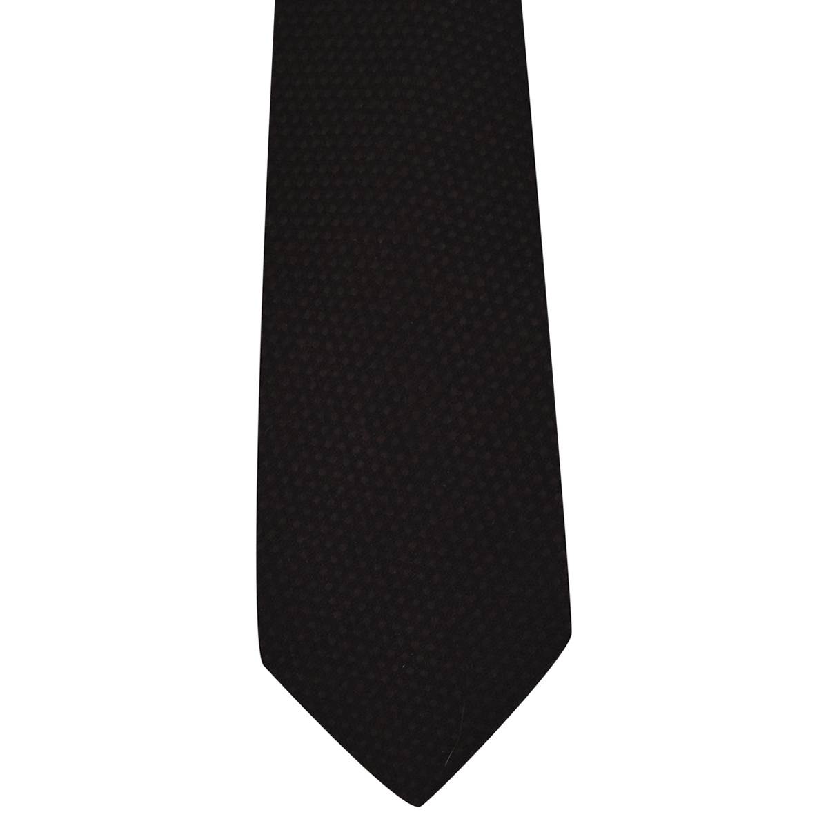 Kiton KITON Brown Black Wool Cashmere Tie Brown/Black 001