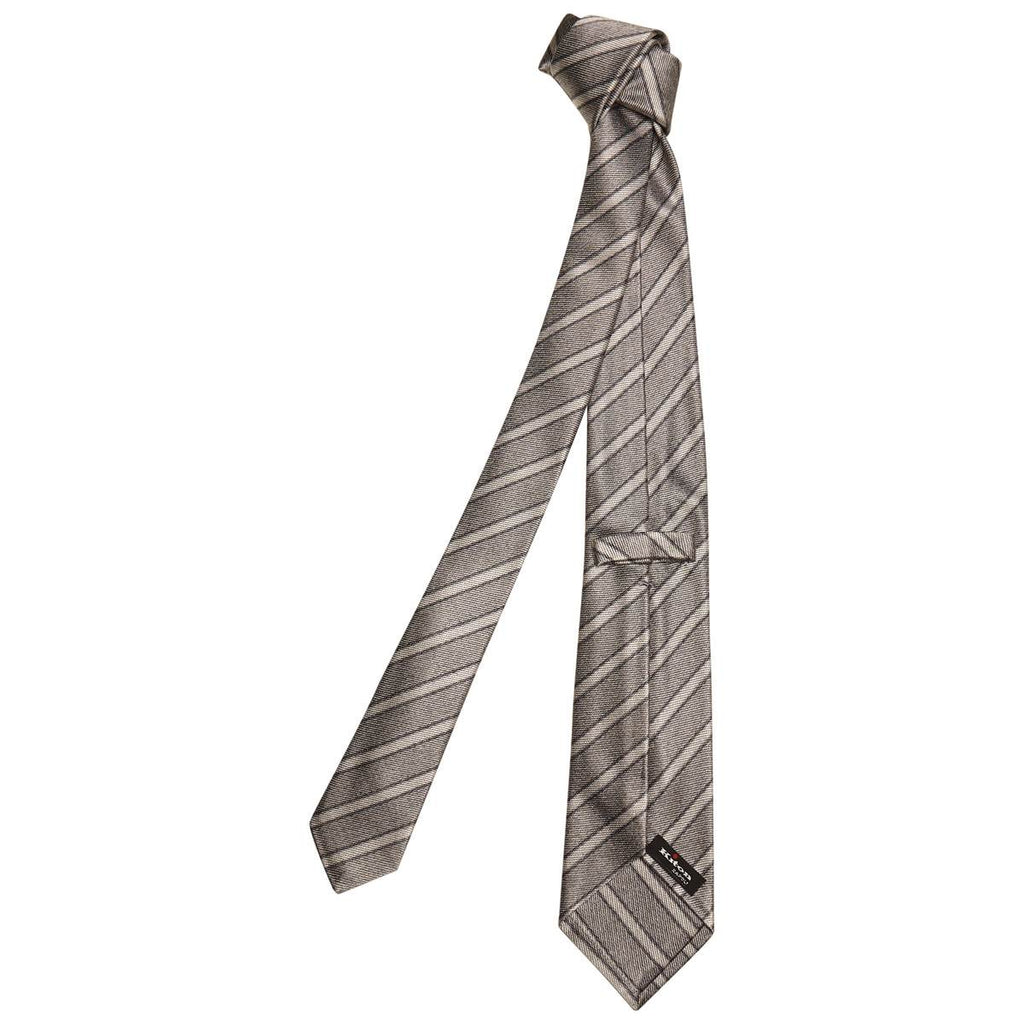KITON Gray Silk Cotton Tie