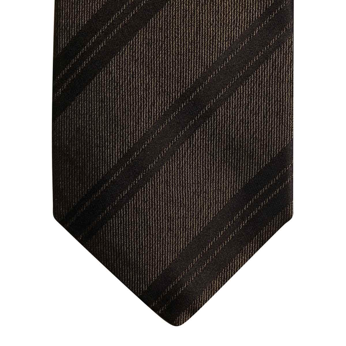 Kiton KITON Gold Black Silk Tie Gold/Black 001