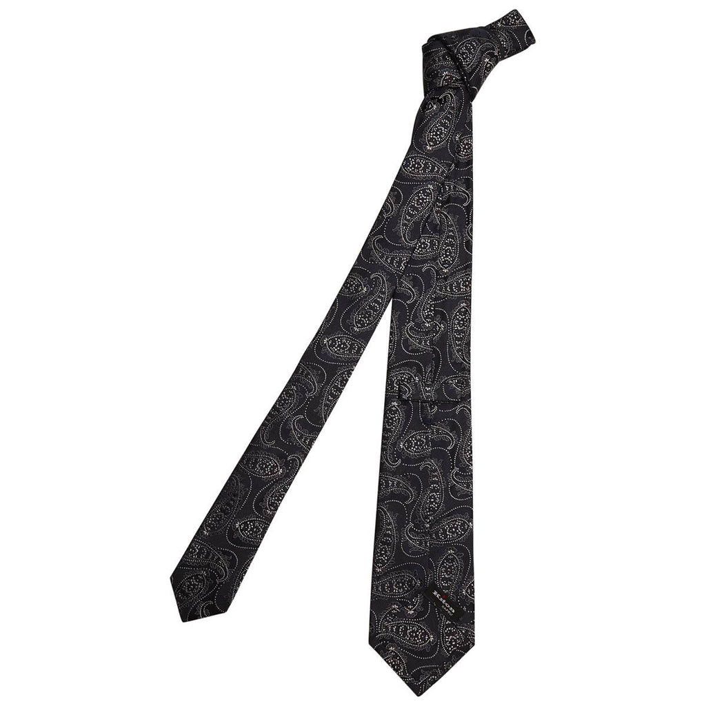 KITON Blue White Silk Tie