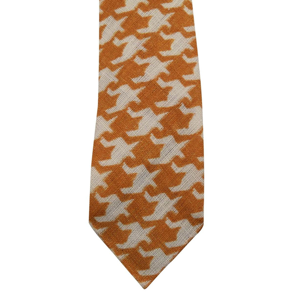 Kiton KITON Orange White Linen Tie Orange/White 001