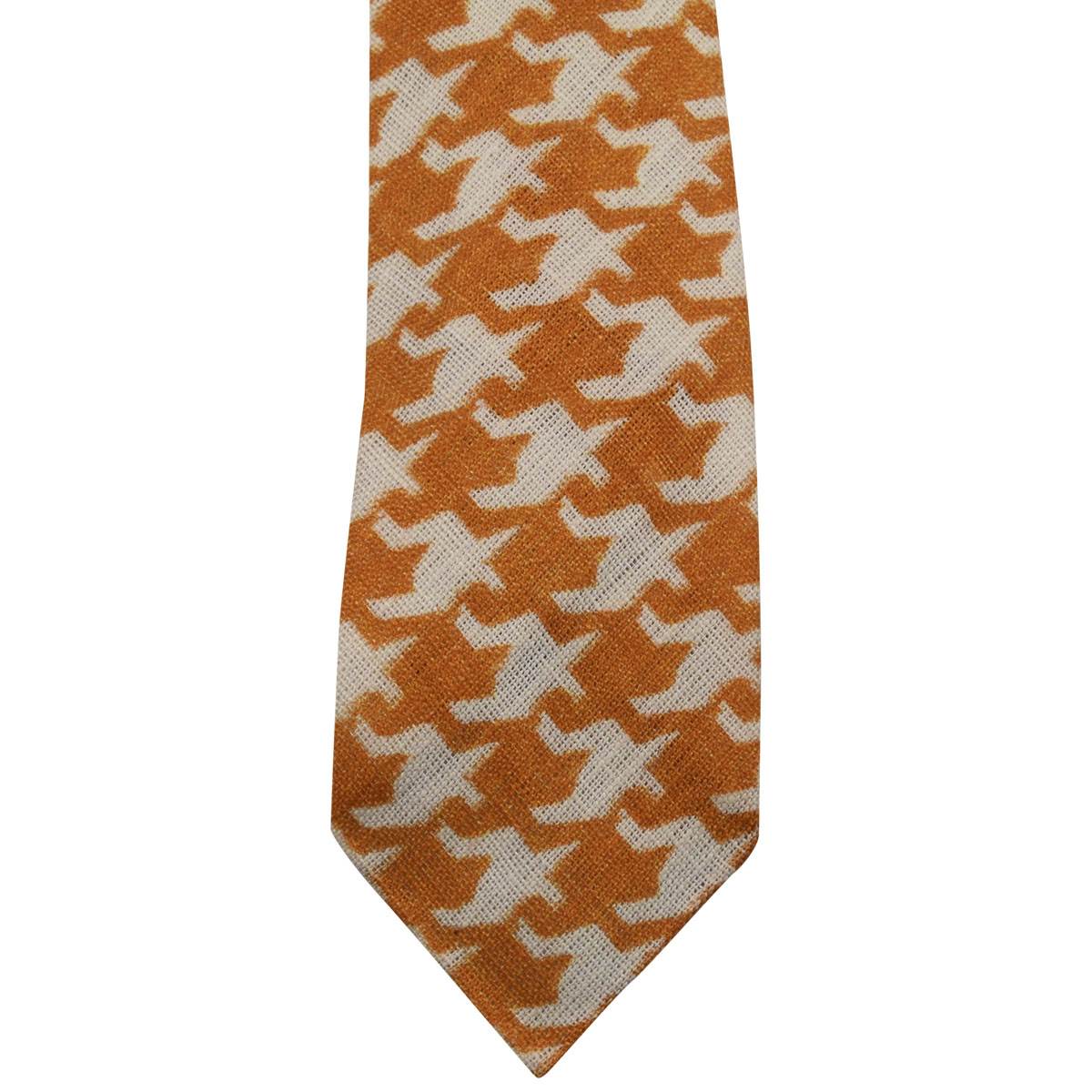 Kiton KITON Orange White Linen Tie Orange/White 001