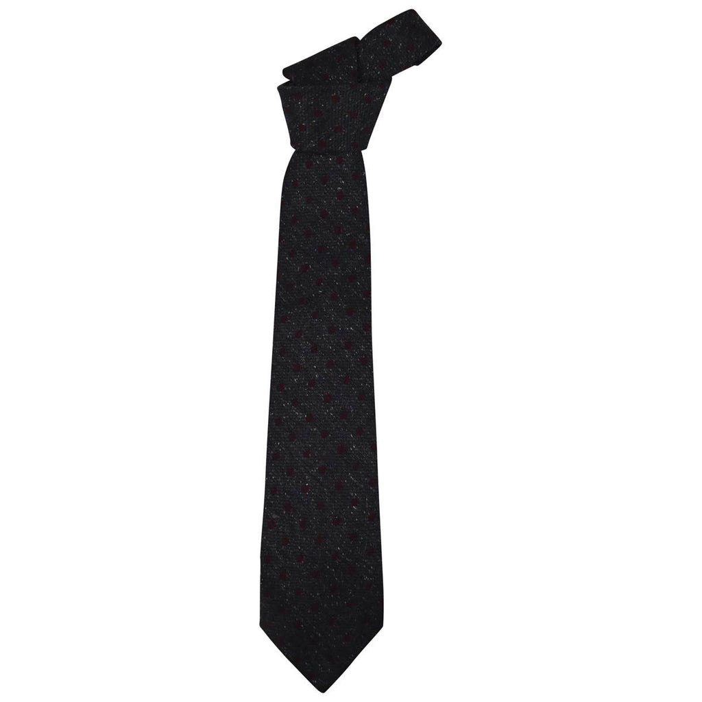 Kiton KITON Gray Burgundy Silk Wool Tie Gray/Burgundy 000