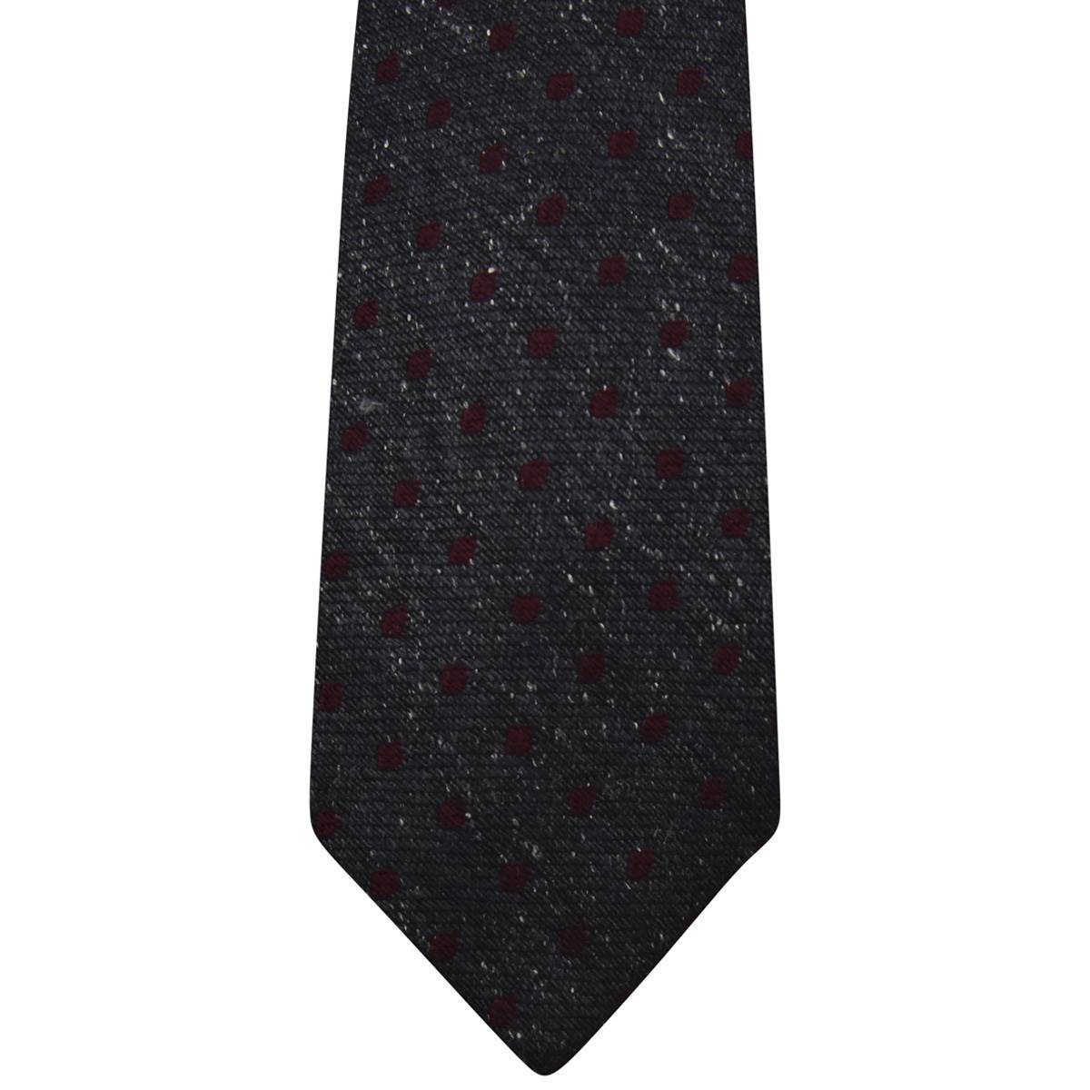 Kiton KITON Gray Burgundy Silk Wool Tie Gray/Burgundy 001