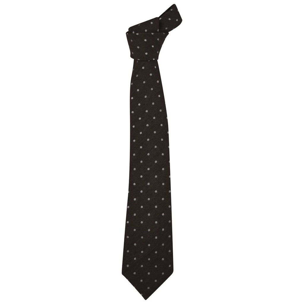 Kiton KITON Brown White Wool Silk Tie Brown/White 000