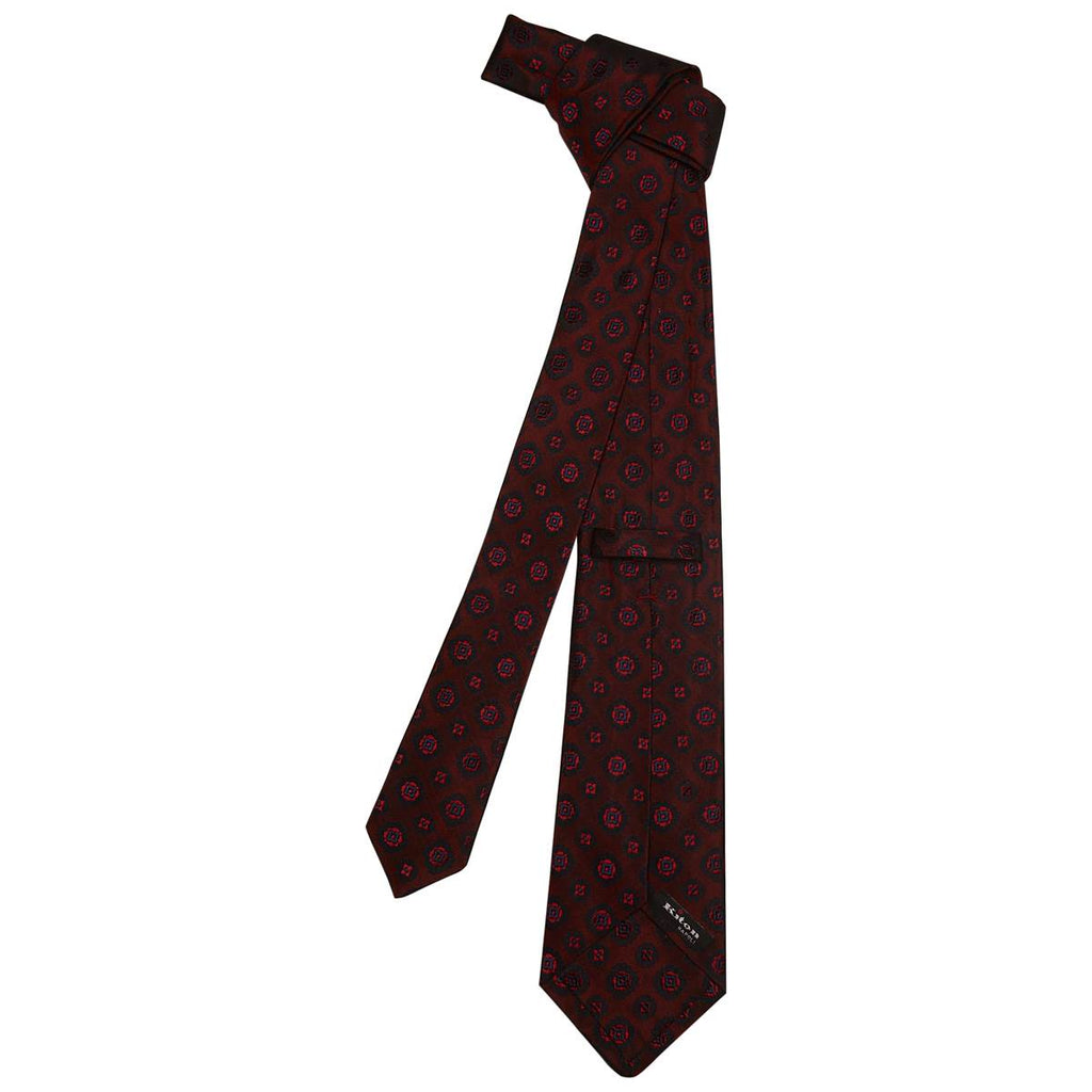 KITON Red Blue Silk Tie