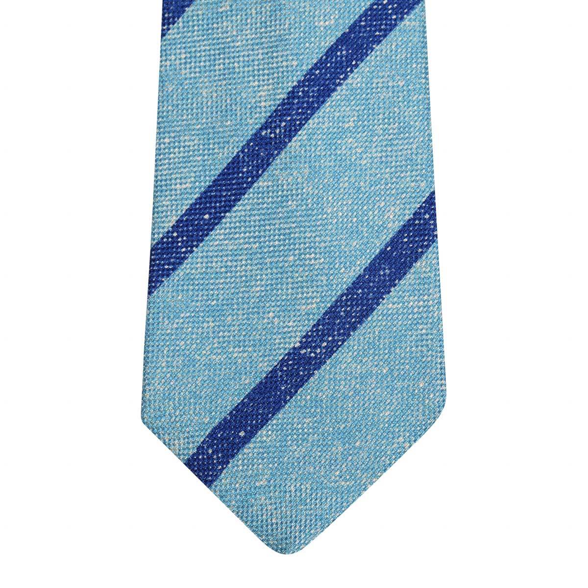 Kiton KITON Blue Light Blue Silk Tie Blue/Light Blue 001