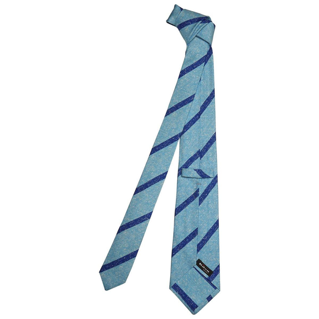 KITON Blue Light Blue Silk Tie