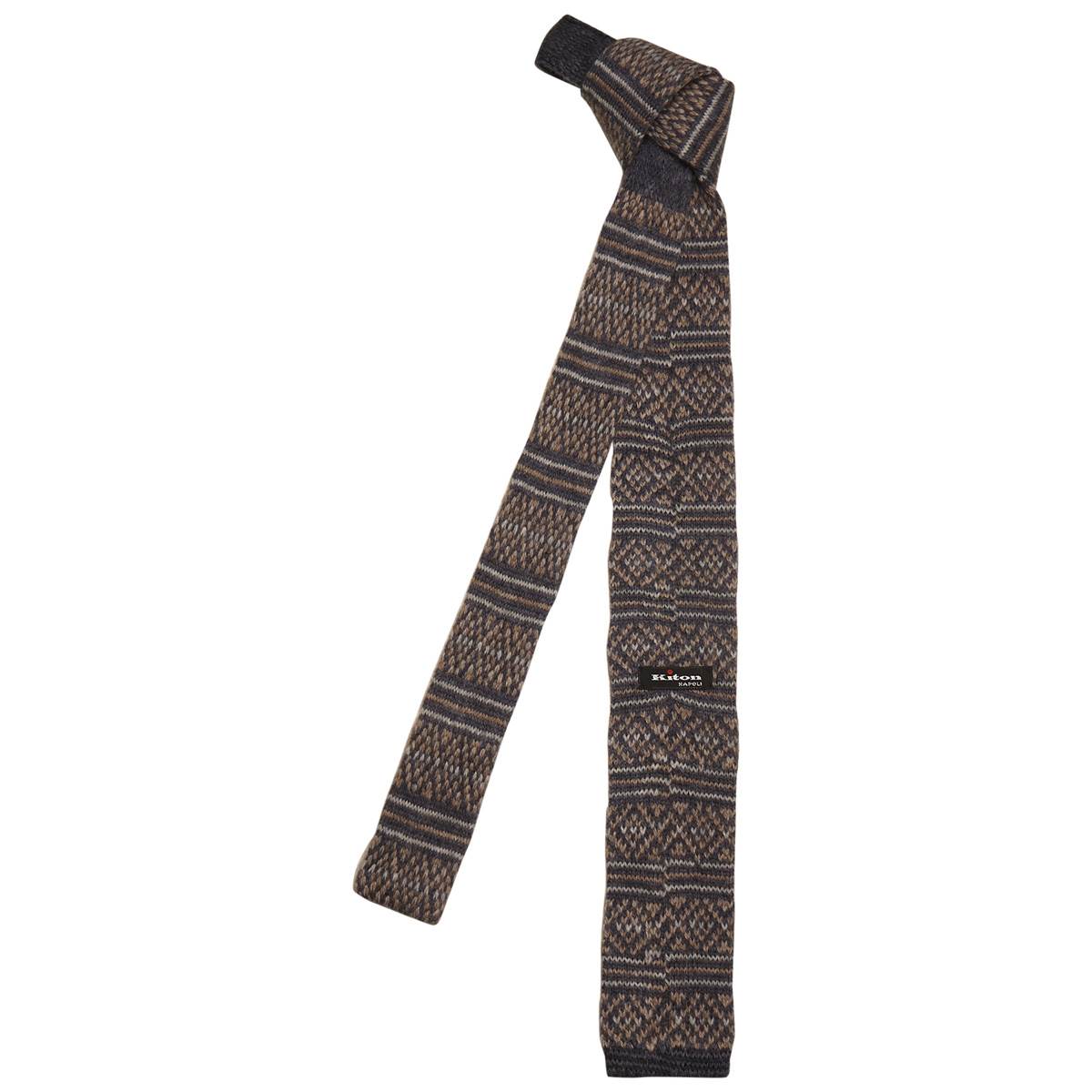 KITON Multicolor Acrilico Alpaca Wool Tie