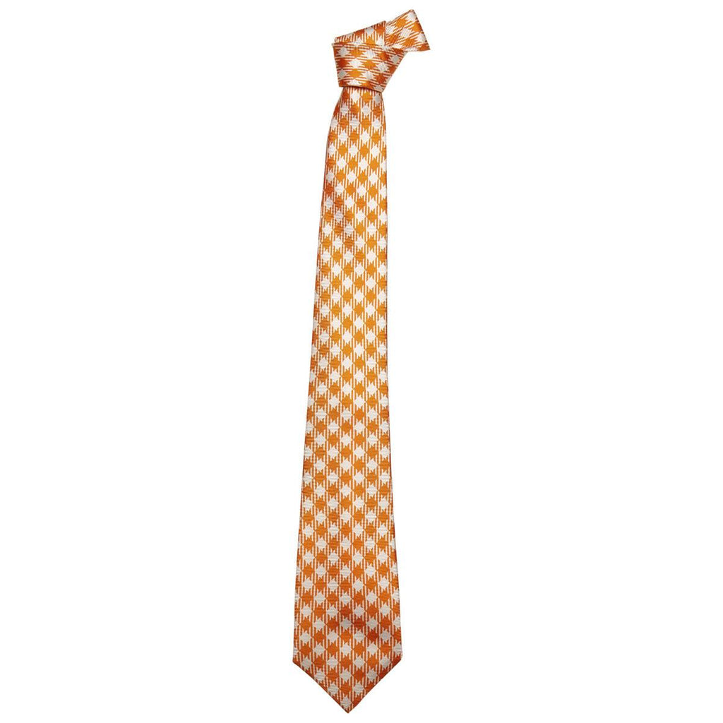 KITON Orange/White Silk Tie