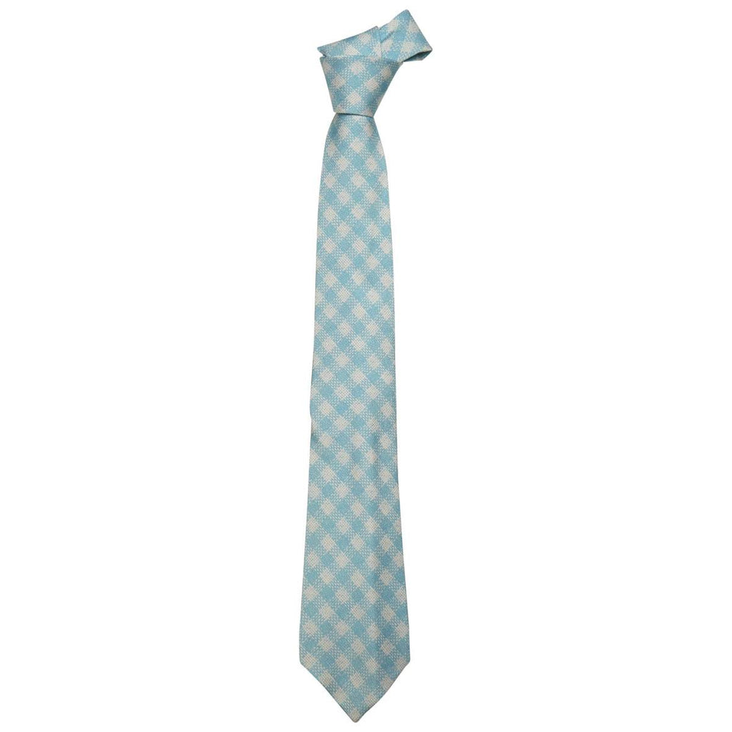 Kiton KITON Light Blue White Silk Tie Light Blue/White 000