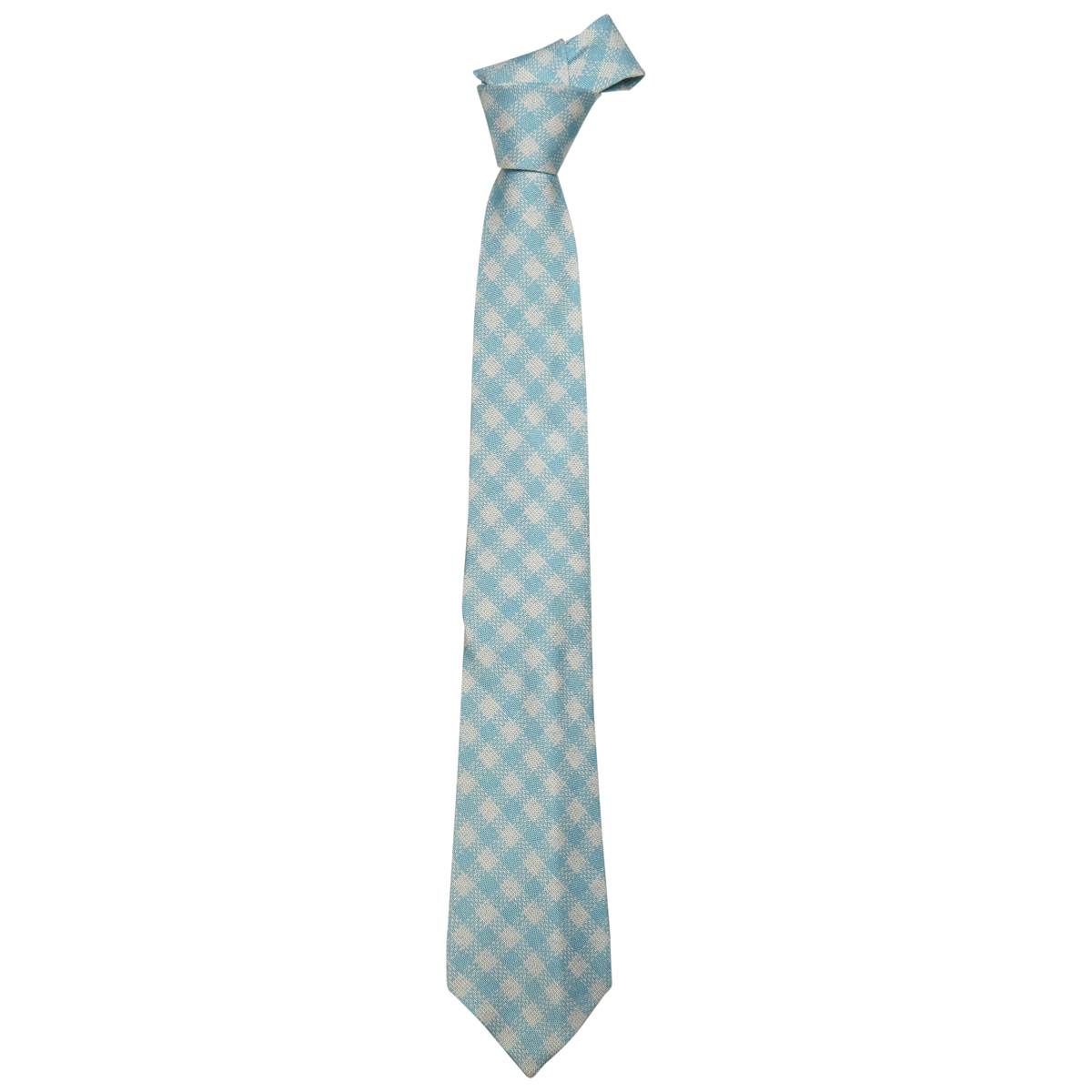 Kiton KITON Light Blue White Silk Tie Light Blue/White 000