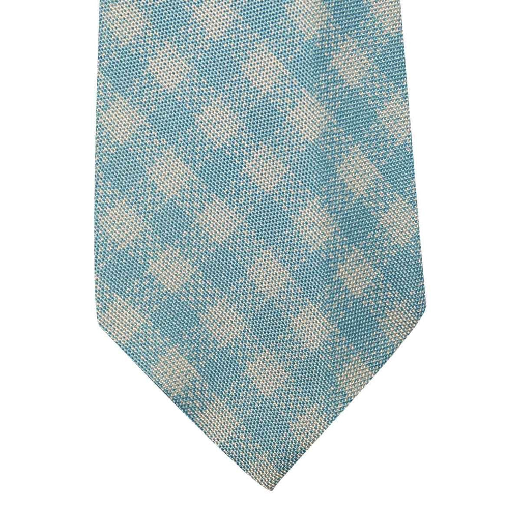 Kiton KITON Light Blue White Silk Tie Light Blue/White 001